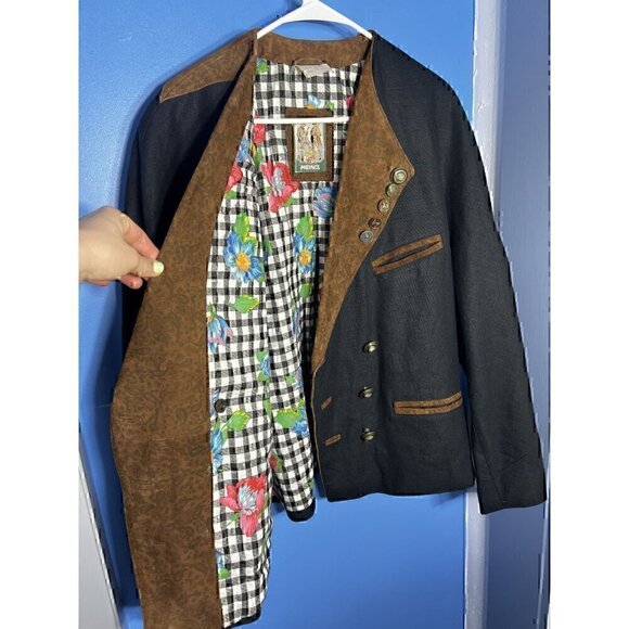 Vintage Herren German Jacket With Embroidered Pockets & Unique Buttons - Picture 3 of 13